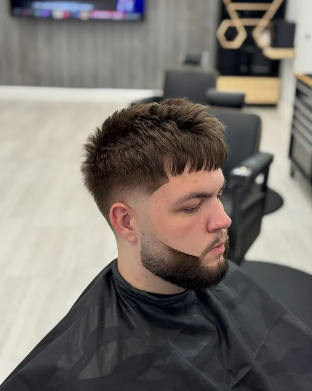 Textured crop with a fringe and a skin fade, cut at Top Style